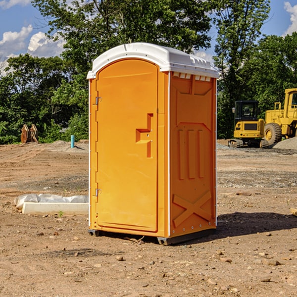 can i customize the exterior of the portable restrooms with my event logo or branding in New Hampton